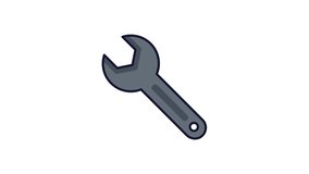 Repair tool icon animation seamless loop on white background. 4K
