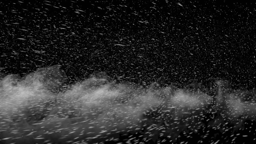 Blowing Snow isolated on black, seamless loop with Alpha Matte. Production Quality footage in 4k resolution, ProRes 4444 codec, 30 FPS.