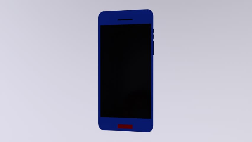 3d Rendering Of Phone On White Background Looping
