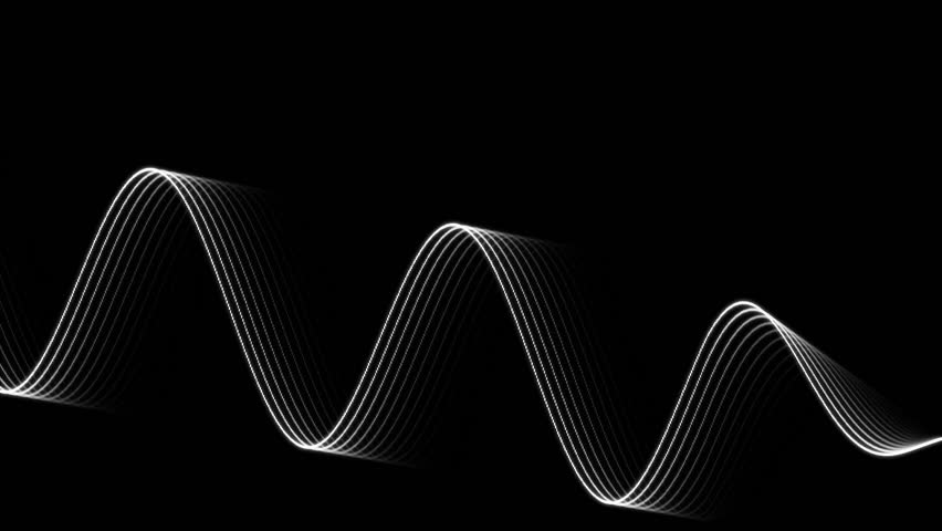 white Sine Wave forms animation with black background. Royalty-Free Stock Footage #1108843003