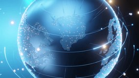 Digital globe spin animation, with speed line connection network internet world wide. - Powered by Shutterstock - Get 15% off with code: PIKWIZARD15