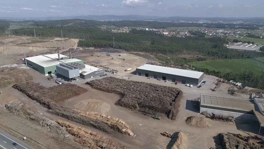 Aerial View of Wood Factory
