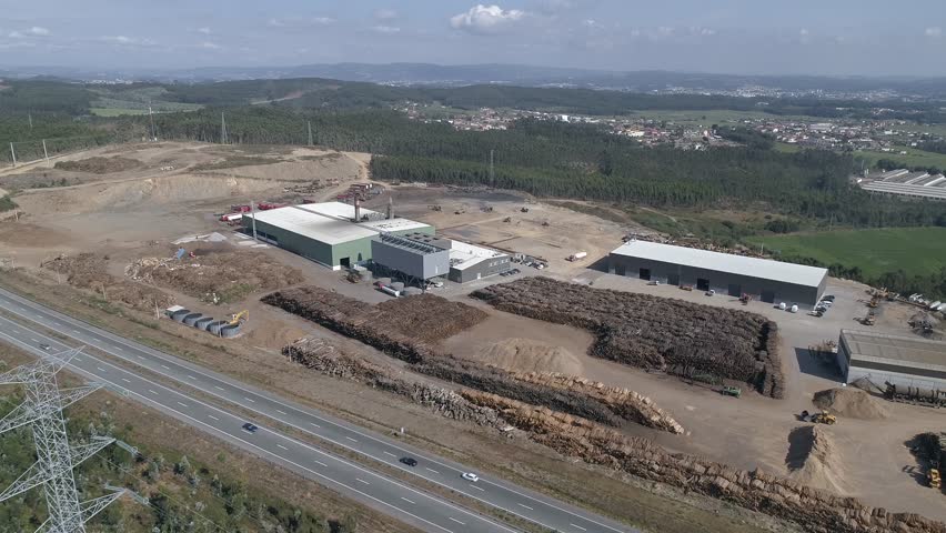 Aerial View of Wood Factory