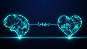 Heart And Brain Connected Animation Medical Background, Human Brain Connected With Heart Concept, Health And Medical Science Concept Futuristic Background. Human Mind And Heart Connect Each Other Conc - Powered by Shutterstock - Get 15% off with code: PIKWIZARD15
