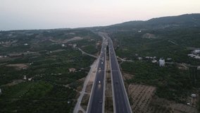 4K Aerial Drone view Mersin Viaduct.Turkey.