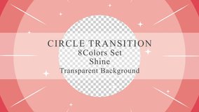 Gradient circle 4K transitions set with an alpha channel, including 8 bright color patterns.