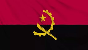 Flag background of Angola with seamless looping animation in 60 fps.