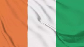Flag background of Ivory Coast with seamless looping animation in 60 fps.