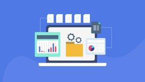 Data management system, Data analysis, Data synchronization, Cloud data storage - 2D animation video clip - Powered by Shutterstock - Get 15% off with code: PIKWIZARD15