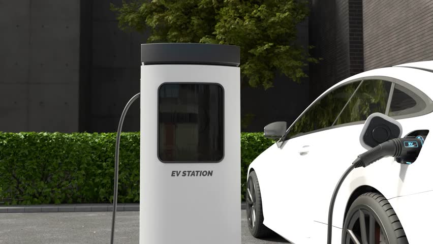 EV Charging Station, Clean energy filling technology, Electric car charging Royalty-Free Stock Footage #1108867671