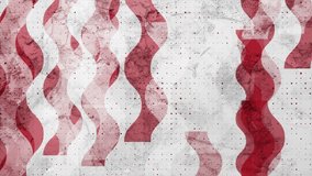 Red grey grunge waves abstract geometric tech background. Seamless looping motion design. Video animation Ultra HD 4K 3840x2160