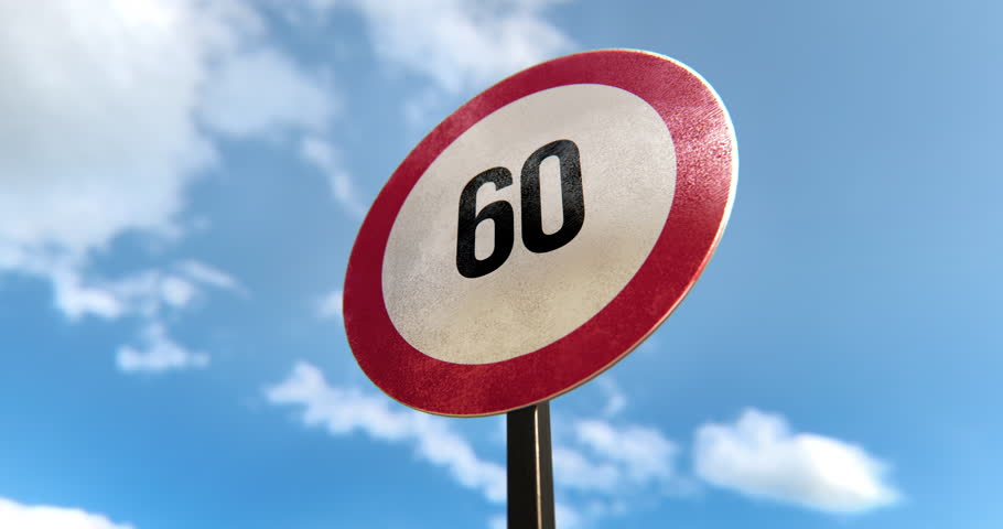 60 Max Speed Limit Sign Royalty-Free Stock Footage #1108880491
