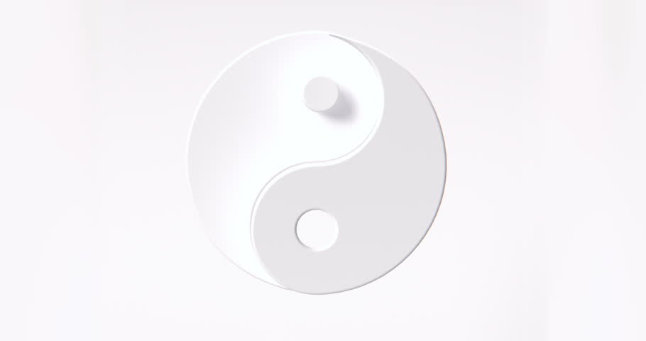 Yin Yang All White in a 3D animation