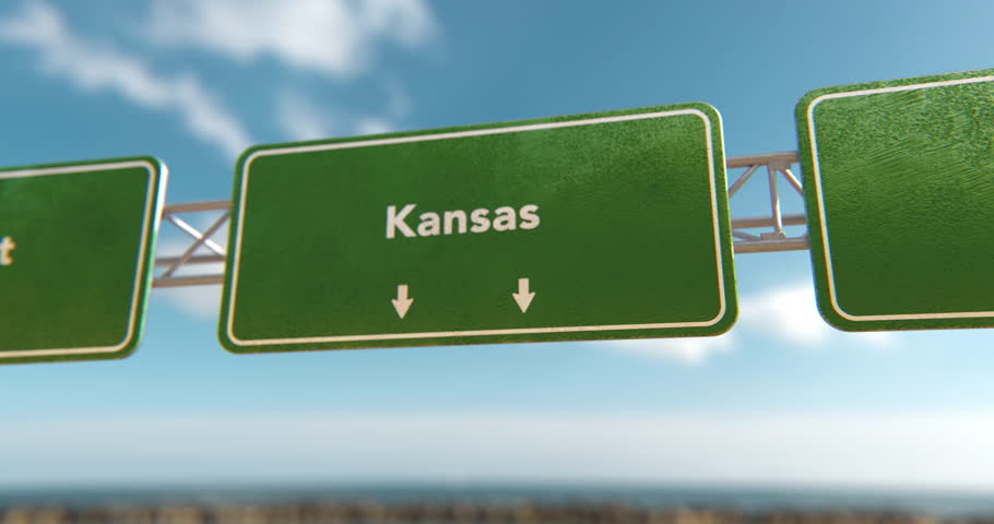 Kansas Sign in a 3D animation