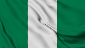 Nigeria waving flag, Flag of Nigeria. National flag 3d rendering.