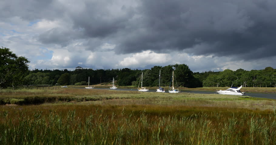Sailing boats on the Beaulieu River, New Forest, Hampshire, UK