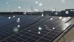 Smart Eco rooftop passive AI solar Save the planet earth in Net zero ESG SDGs plant go green world global low CO2 emission. Future growth Panels cells roof grid sun light electric power supply panel. - Powered by Shutterstock - Get 15% off with code: PIKWIZARD15