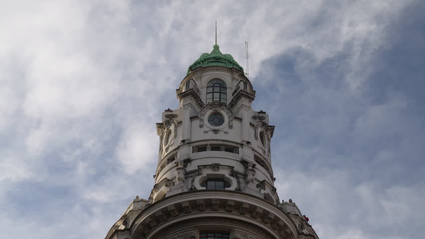 A stunning view of the Parisian-style dome atop a classic building in Buenos Aires, facing Plaza de Mayo (May Square), Argentina