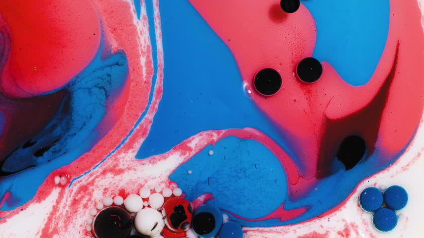 Red, White, Blue,, and Black Abstract background fluid art, mixing acrylic paint and oil with white color wipe | Shutterstock HD Video #1108897597