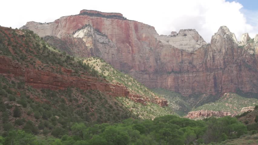 Court of the Patriarchs at Zion National Park in Southwest Utah USA Royalty-Free Stock Footage #1108899169