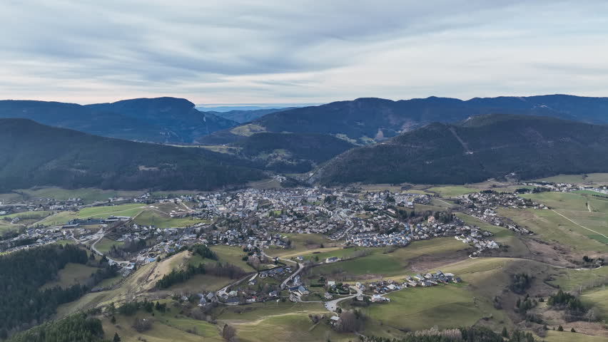 Grenoble surroundings aerial shot Villard-de-Lans