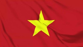 Flag background of Vietnam with seamless looping animation in 60 fps.	