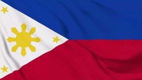 Flag background of Philippine with seamless looping animation in 60 fps.	