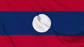 Flag background of Laos with seamless looping animation in 60 fps.	