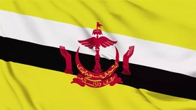 Flag background of Brunei with seamless looping animation in 60 fps.	