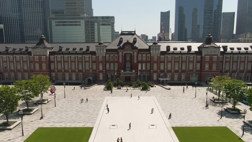 Tokyo Station Marunouchi Square Aerial Drone Photography