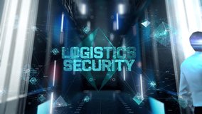 logistics security. Man in Futuristic Office Interior Moving and Activating Hologram. - Powered by Shutterstock - Get 15% off with code: PIKWIZARD15