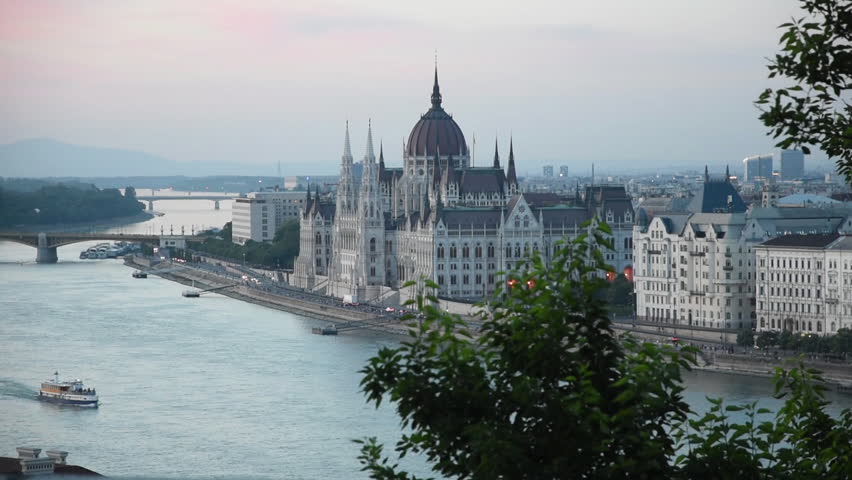Hungarian Parlament Building and Danube River In Budapest | Shutterstock HD Video #1108923267