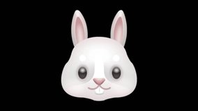 Animation of a cute rabbit's face moving its ears