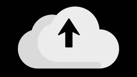 Upload icon upload process cloud green screen cloud storage internet animation. e_1176