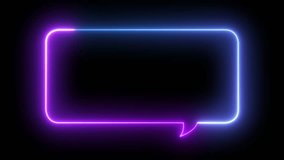 Seamless loop animated speech bubble with two tone neon color 4K video motion graphic isolated on transparent background. Futuristic light effect for overlay element. Empty copy space. - Powered by Shutterstock - Get 15% off with code: PIKWIZARD15