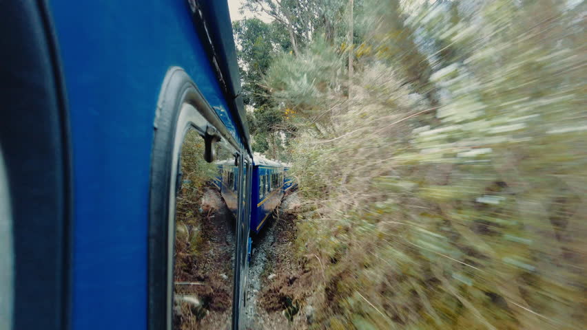 The way to Machu Picchu Peru. PeruRail. Train to Machu Picchu. A train travels through the jungle in South America. 