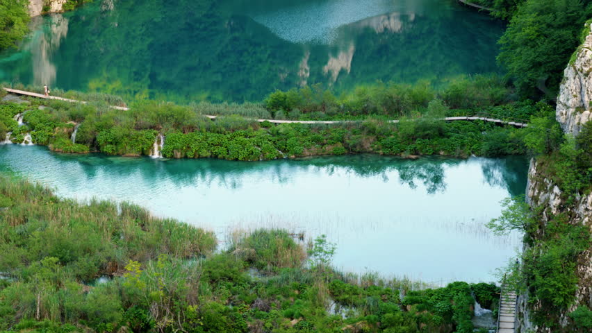 The large Sastavci waterfall in Plitvice Lakes National Park in Croatia.