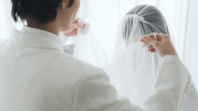 Asian couple getting married. Bridal photo. Photo wedding. Photo studio. - Powered by Shutterstock - Get 15% off with code: PIKWIZARD15