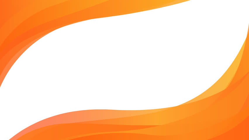 Animated orange wavy background with copy space. Looped video. Decorative waves gradually change shape. Flat modern vector illustration isolated on white background.