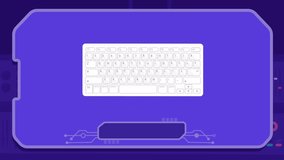 Computer keyboard turns into animated video. Stock Image. 4k video