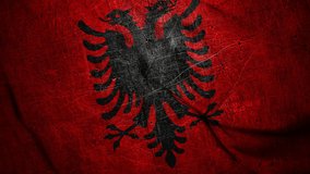 Albania waving flag,  National flag of Albania , 4k animation.