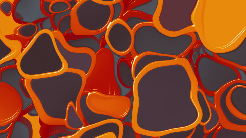 Trendy retro 1970s style background with groovy psychedelic morphing liquid organic shapes in warm color tones. Full HD and looping vintage lava lamp effect motion background animation.