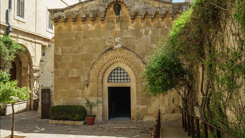 Church of condemnation and flagellation jerusalem. The second station of the Via Dolorosa Church of the Flagellation Jerusalem. Israel | Shutterstock HD Video #1108973347