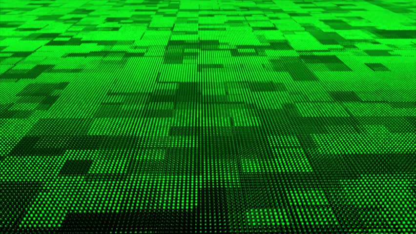 Animated Green particles square box pattern moving 3d technology cyberspace background. Digital matrix futuristic background	
 | Shutterstock HD Video #1108974429