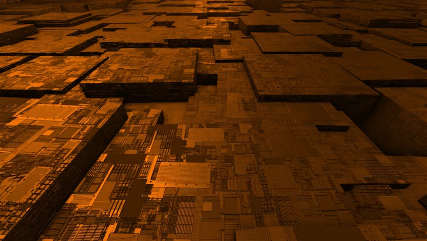 Animated Orange computer chipset pattern 3d futuristic technology background	 | Shutterstock HD Video #1108974485