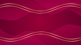 Animated Dark Magenta red and golden abstract geometric motion techology background. Seamless looping background animation	