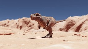 4k walkling tyranosaurus rex. T-rex. - Powered by Shutterstock - Get 15% off with code: PIKWIZARD15