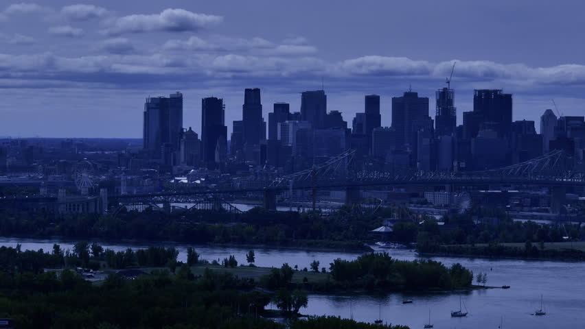 Night time view of Montreal Quebec Canada
