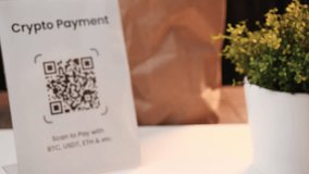 QR code crypto currency payment. Using a smartphone app, scan a QR code and pay with cryptocurrency for shopping. - Powered by Shutterstock - Get 15% off with code: PIKWIZARD15
