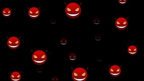 Halloween devil emoji particles loop animation background - Powered by Shutterstock - Get 15% off with code: PIKWIZARD15